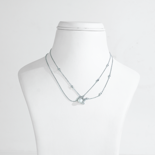 Stylish Silver Freshwater Pearl Necklace Set