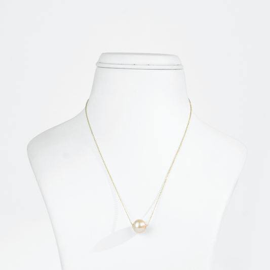 Graceful Pink Round Freshwater Pearl Necklace
