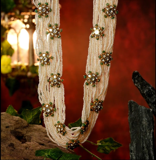 Custom Pearl Side Piece Gold Necklace