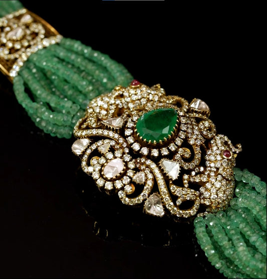 Vintage Emerald With Polki Choker