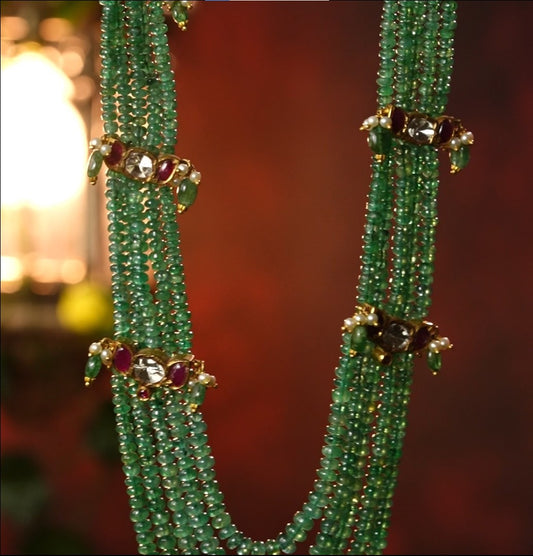 Modern Emerald Side Piece Necklace