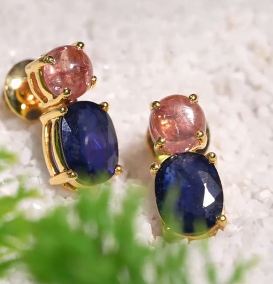 Stunning Blue Sapphire And Ruby Necklace Set