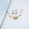 Fashionable Red Green Freshwater Pearls Choker Set