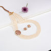 Stunning Red Stone Side Piece Freshwater Pearl Necklace and Earring Set