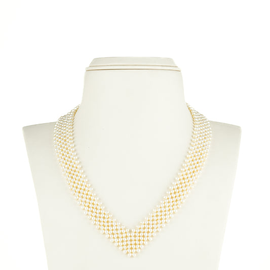 Handcrafted White Button Freshwater Pearl Necklace Set