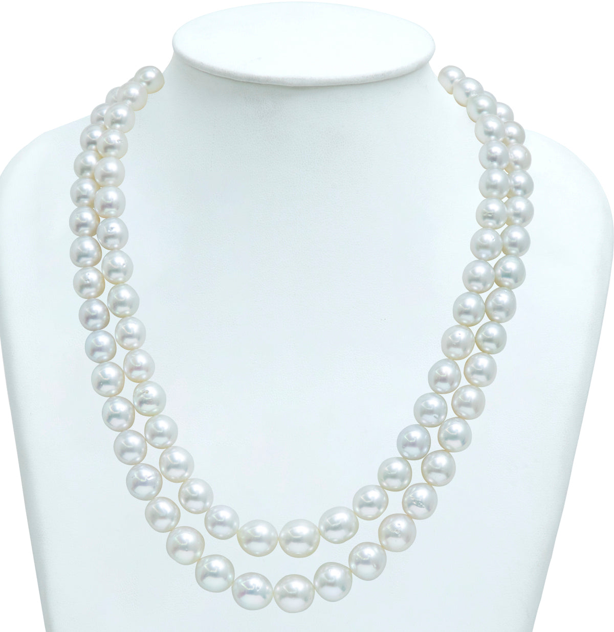 10.0-11.0mm Cream Near Round South Sea Pearls Necklace Set- AA Quality