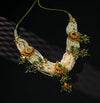 Textured Kundan Polki Pearl Emerald Choker