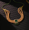 Graceful Emerald Stone Pearl Choker