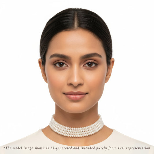 Adorable White Freshwater Pearls Choker Set