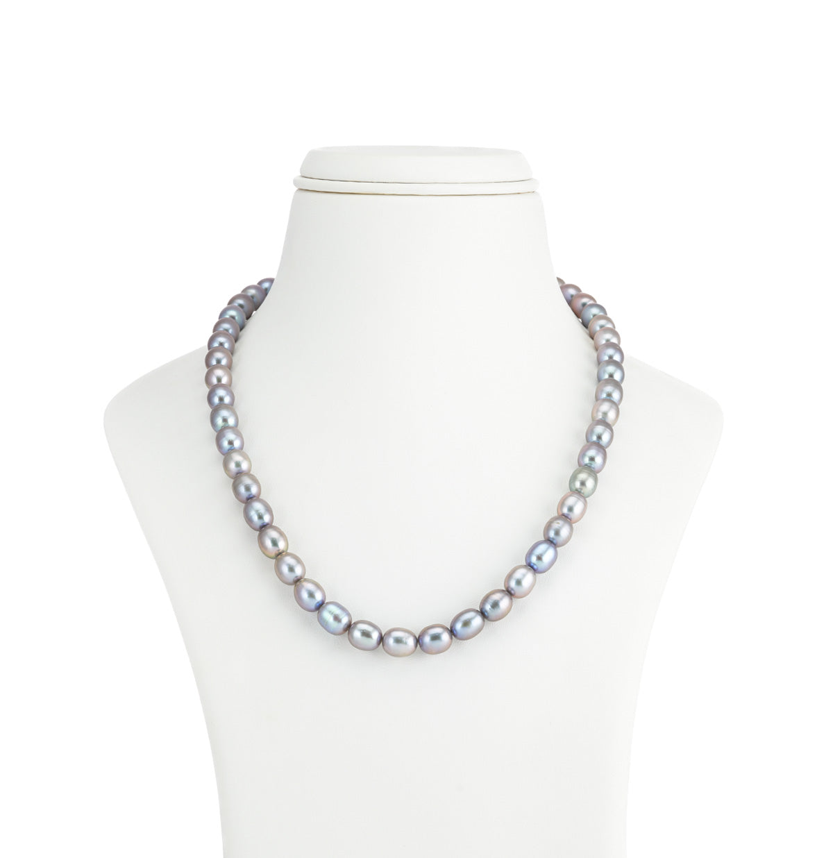 9.0-10-0mm Grey Drop Freshwater Pearl Necklace Set - AA Quality