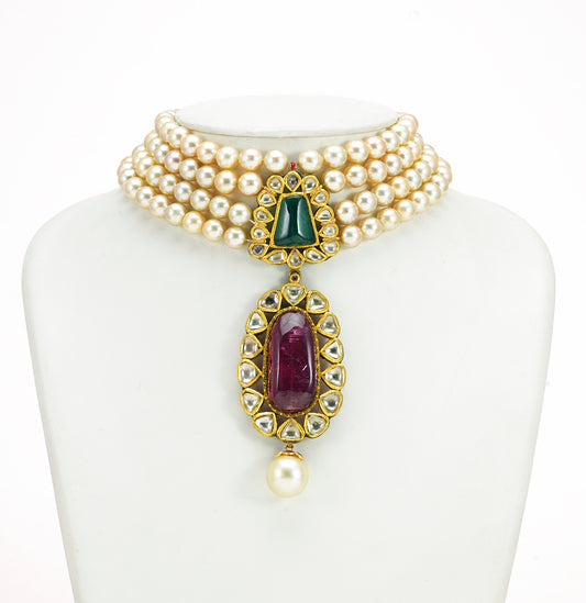 Sustainable Polki Pearl Kundan Choker