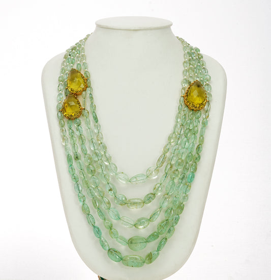 Exotic Emerald Side Piece Necklace