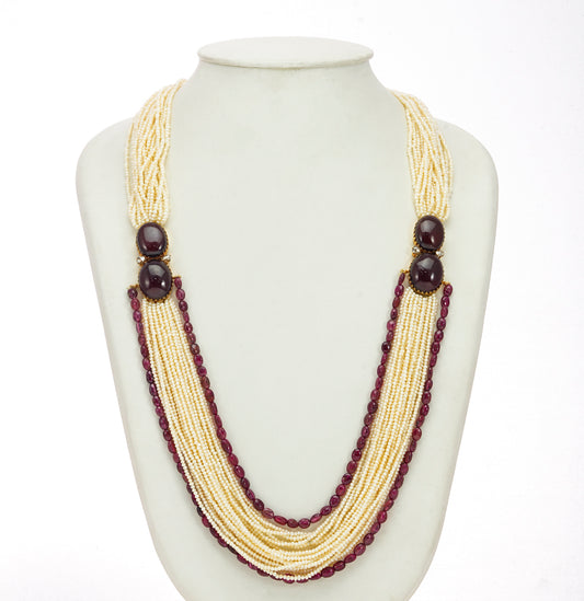 Antique Seed Pearl Side Pieces Necklace