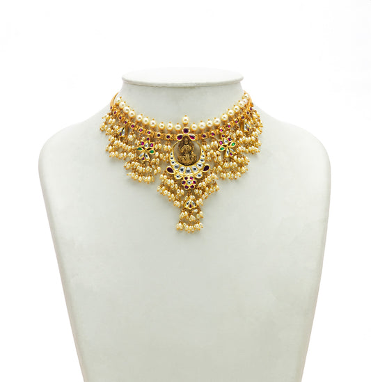 Detailed Kundan Gutta Pusalu Necklace Set