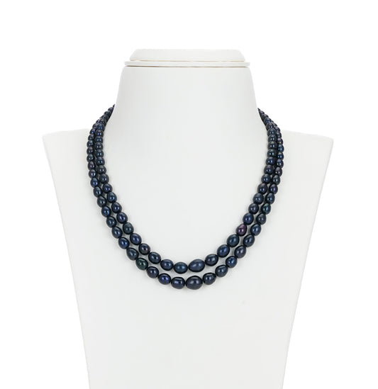 Grading Black Drop Freshwater Pearl Necklace Set - A Quality