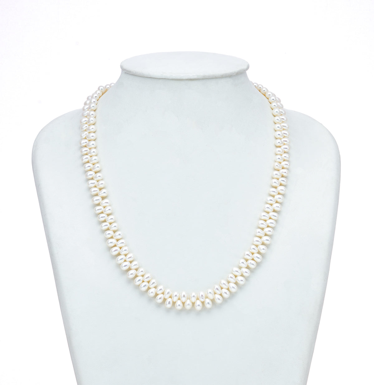 4.0-5.0 White Fancy Freshwater Pearl Necklace Set - AA Quality