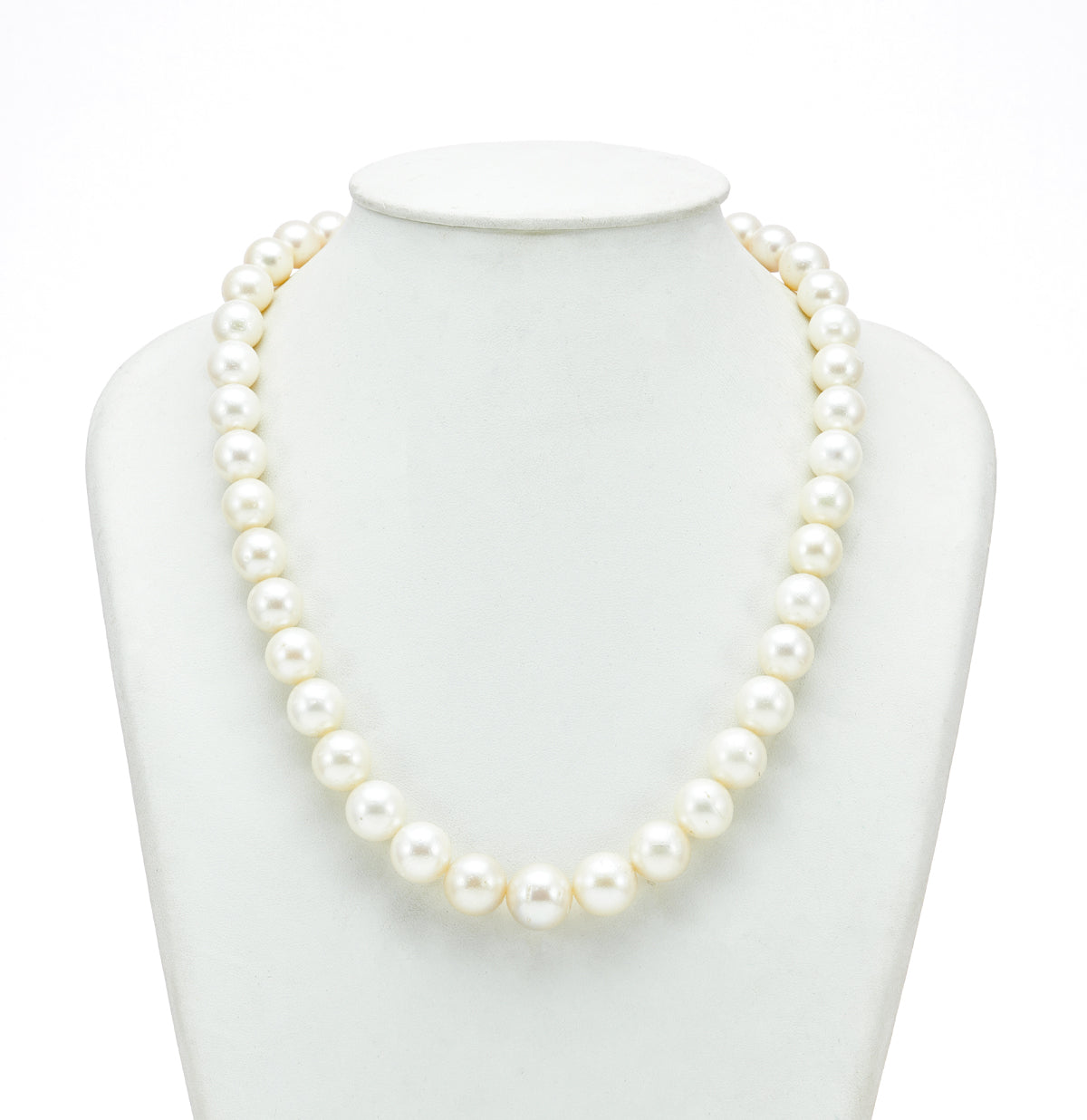 10.0-11.0mm White Near Round South Sea Pearls Necklace Set - A Quality