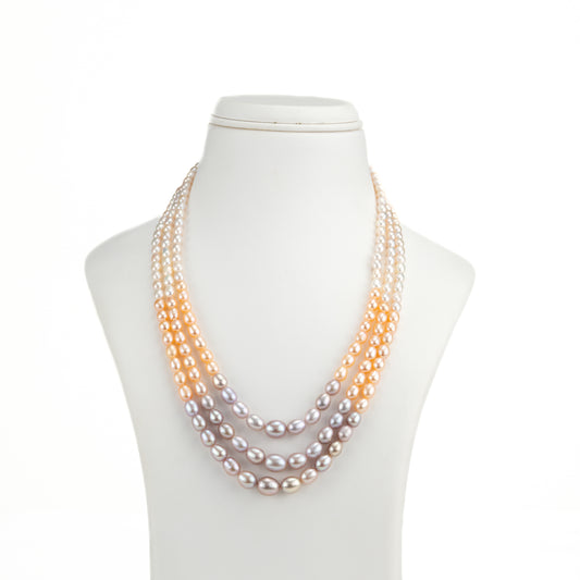 Grading Rainbow Drop Freshwater Pearl Necklace Set - AA Quality