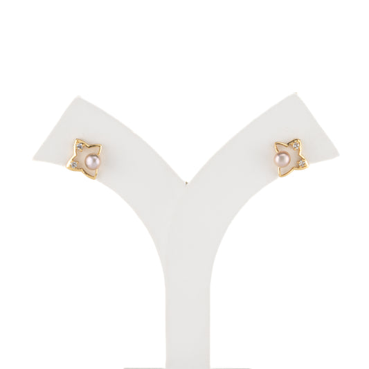 Edgy Pink Freshwater Pearl Stud Earrings