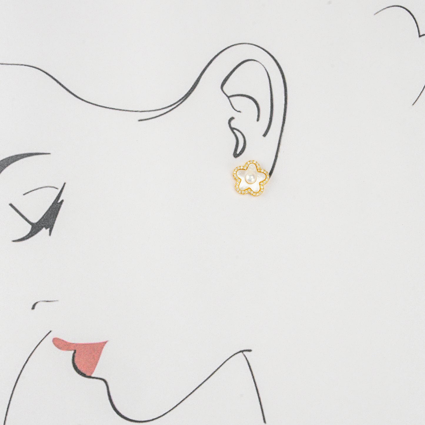 Exotic White Freshwater Pearl Stud Earrings