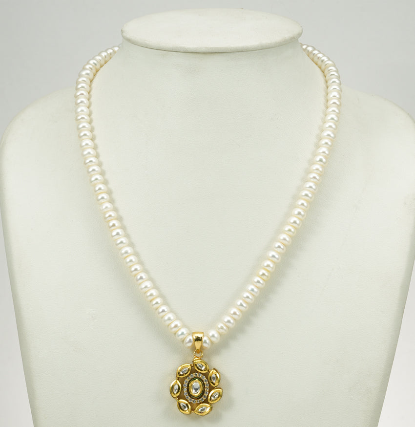 Latest White Stone Freshwater Pearls Necklace Set