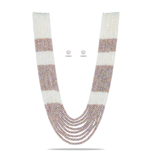 3.0-4.0mm Multicolor Button Freshwater Pearl Necklace Set - AA Quality