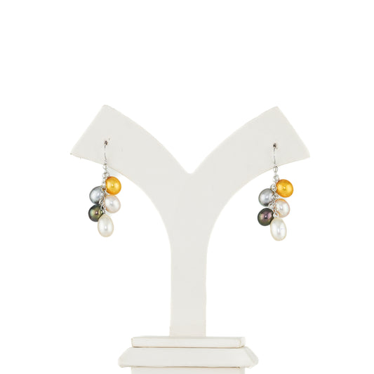 Adorable Multicolor Drop Freshwater Pearl Hanging Earrings