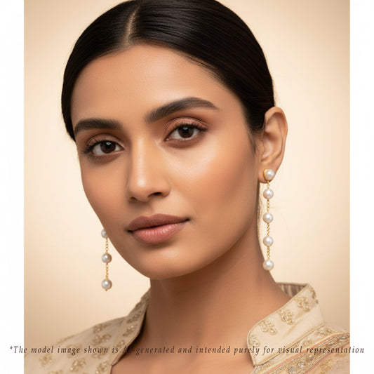 Sparkly White Mix Freshwater Pearl Dangling Earring