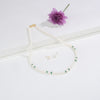 Natural Emerald And 3.0-4.0mm Mix Freshwater Pearl Necklace Set - A Quality