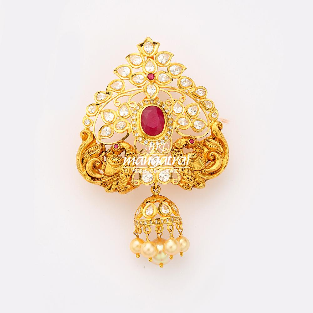 Beautiful Gold Nakshi Stone Locket