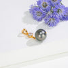 13.0-14.0mm Black Tahitian Pearl With 22K Yellow Gold Stone Pearl Locket