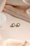 Graceful Emerald Pearl Gold Earrings