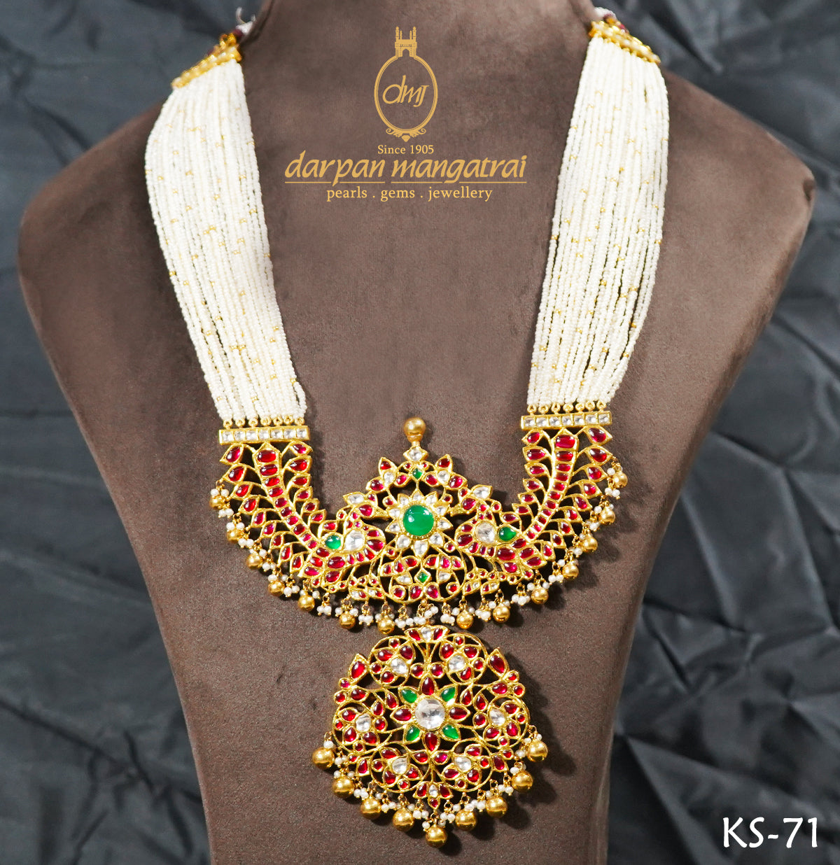 Reversible Kundan Necklace with Pearls