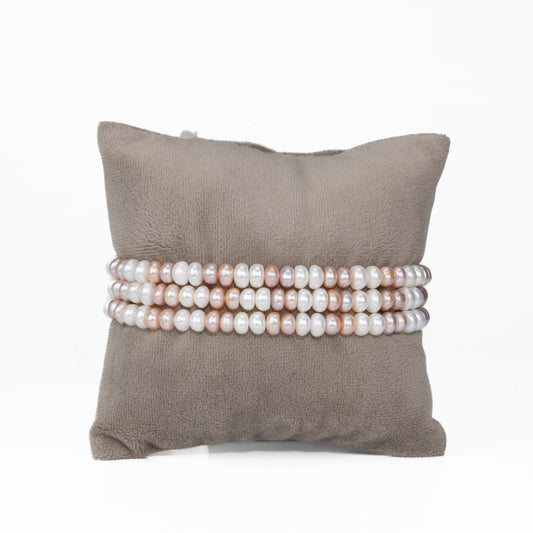 3.0-4.0mm Multicolor Button Freshwater Pearl Bracelet