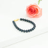 7.0-8.0mm Black Near Round Single Row Freshwater Pearl Bracelet