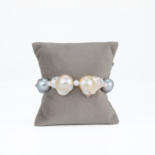 21.0-22.0mm Mix Multicolor Freshwater Pearl Bracelet