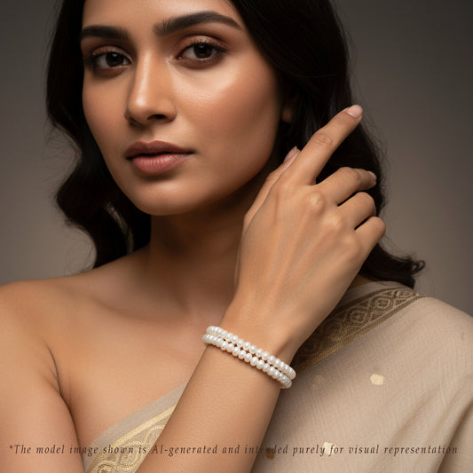 3.0-4.0mm Favorite White Button Freshwater Pearl Bracelets