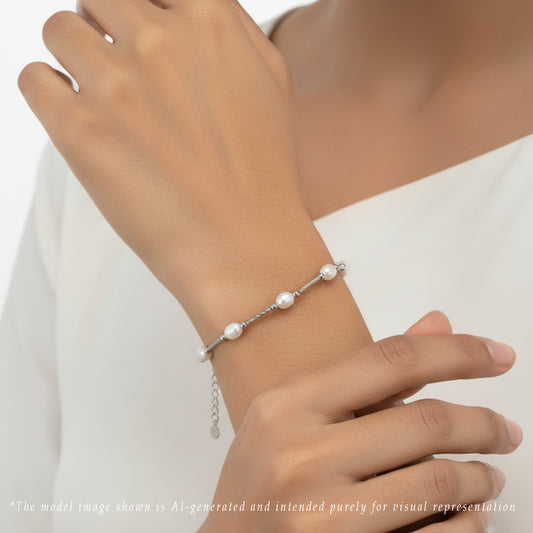 Simple White Freshwater Pearl Bracelet
