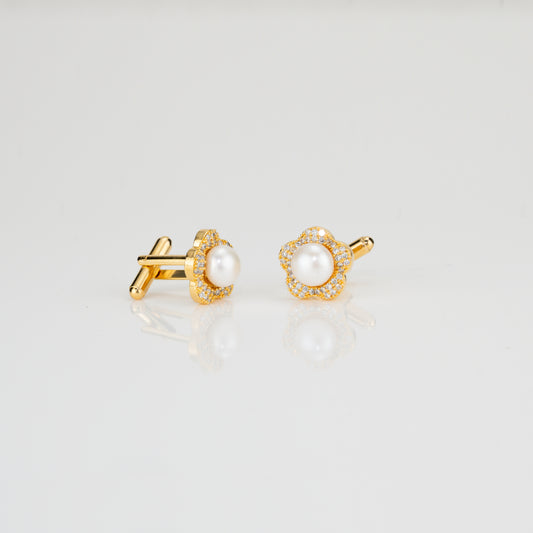 Classy White Stone Freshwater Pearl Cufflinks