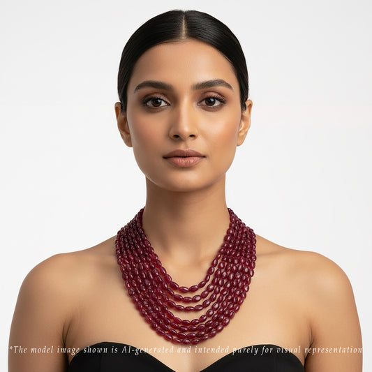Oval Natural Ruby Necklace