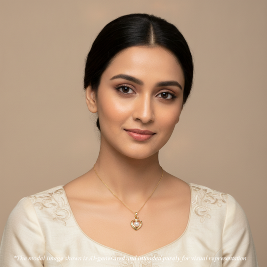Golden Heart Freshwater Pearl Locket