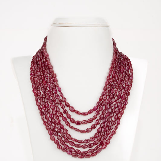 Oval Natural Ruby Necklace