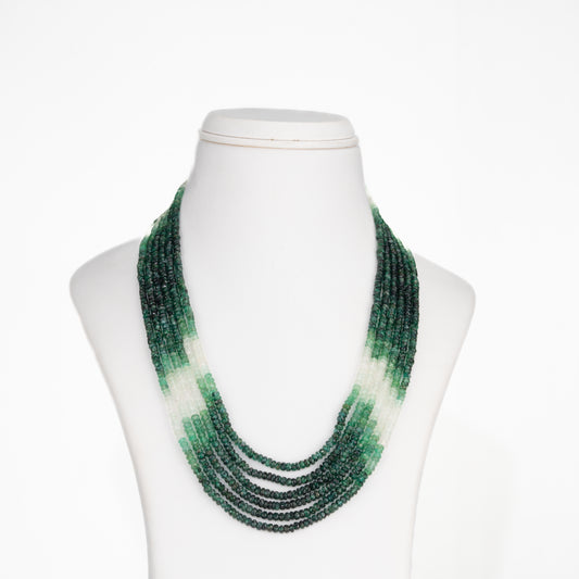 Natural Emerald Shaded Mala