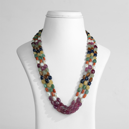 Natural Navaratan Beads Necklace