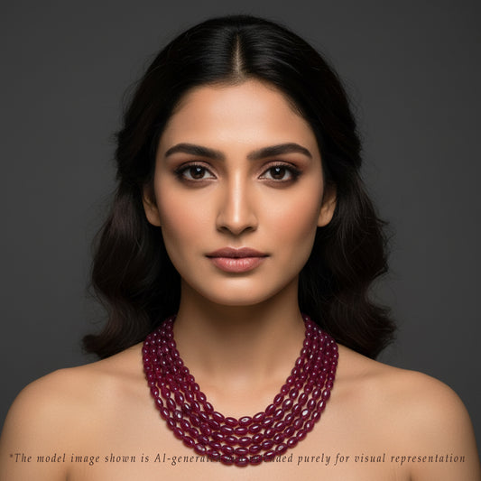 Oval Natural Ruby Necklace