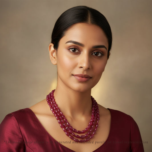 Natural Ruby Beads Necklace