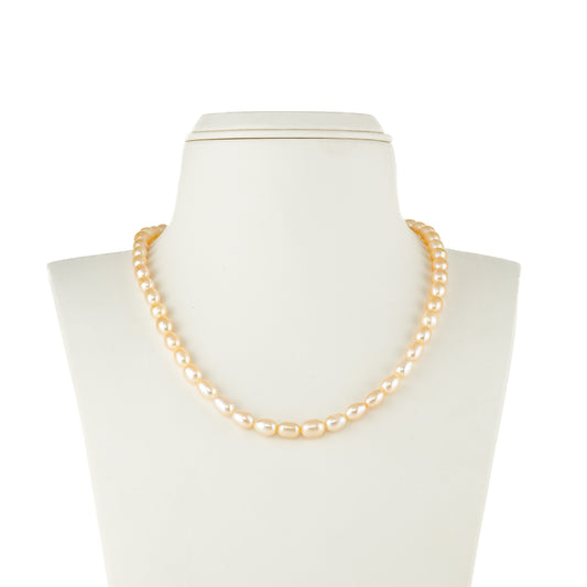 8.0-9.0mm Pink Drop Freshwater Pearl Necklace Set - A Quality