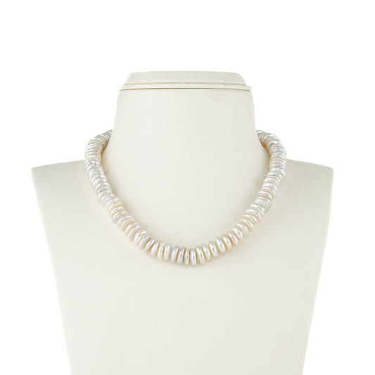 4.0-5.0mm White Coin Fancy Freshwater Pearl Necklace Set - A Quality