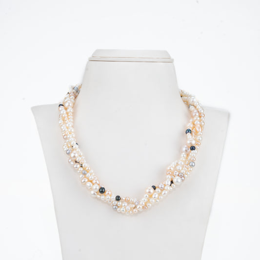 Multicolor Mix Freshwater Pearl Necklace Set - A Quality