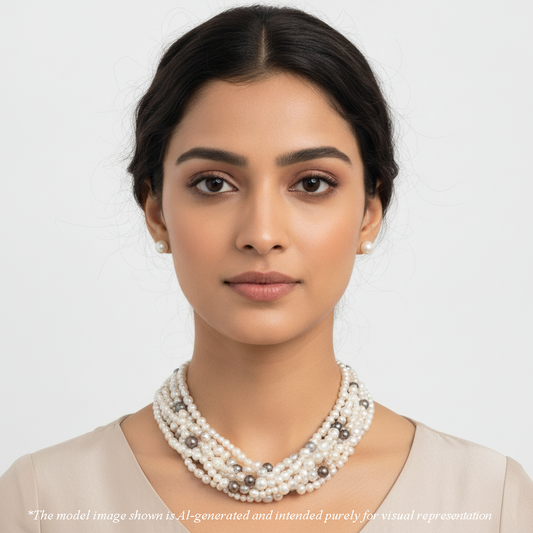Multicolor Mix Freshwater Pearl Necklace Set - A Quality